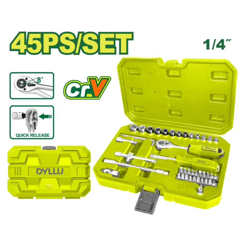Set de Llave Crique y Bocallaves 1/4" 45 Pcs DTST4D45