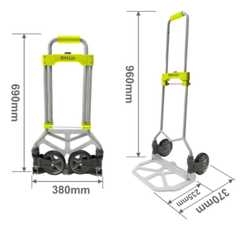 Carretilla Zorra Plegable Portabultos Capacidad 60 Kg Dyllu DTWB9A06