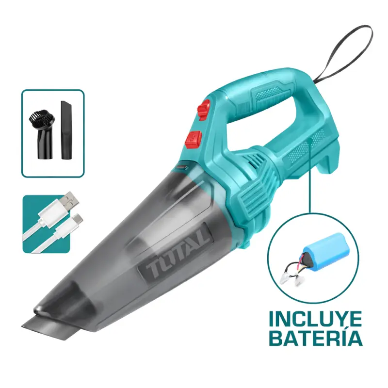 Aspiradora De Mano 12v Carga Usb-c Capacidad 0.5l Total TVLI2026