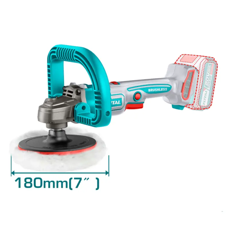 Pulidora lustradora Inalambrica Brushless 20v mango D Total TAPLI2018