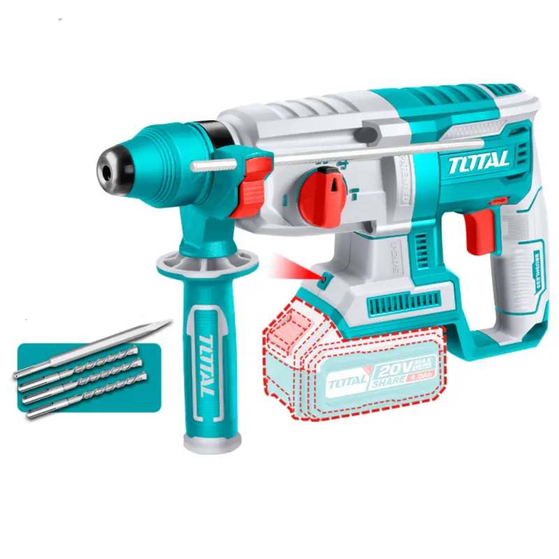 Rotomartillo Inalámbrico 20v Busheless Sds Plus 26mm Total TRHLI20228