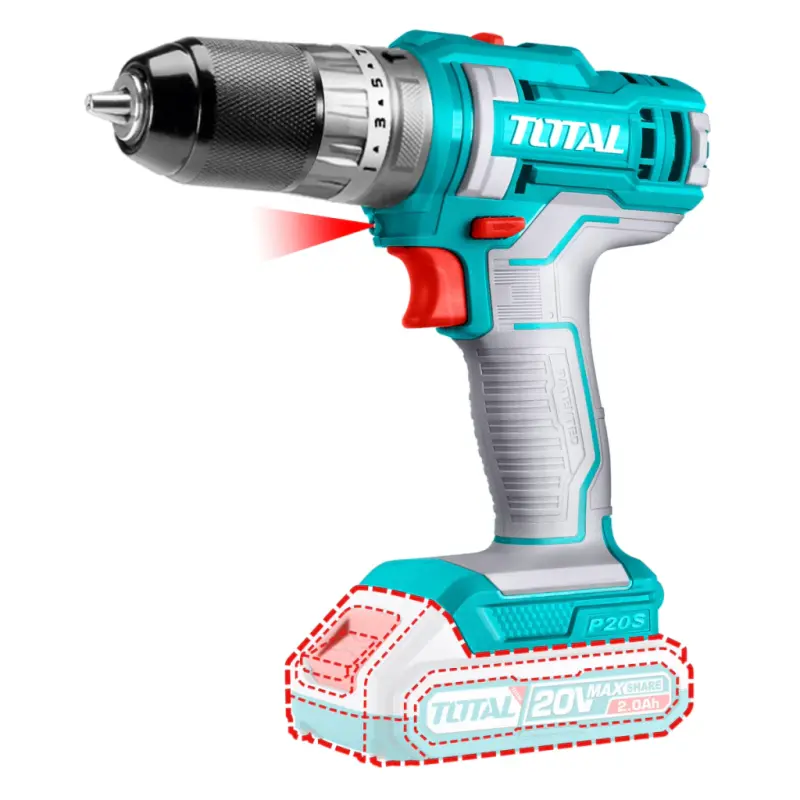 Taladro Percutor Atornillador 20v Total 45Nm 1500 rpm TIDLI201455