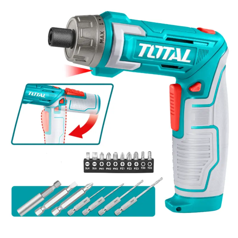 Atornillador 8V + 17 Accesorios Industrial - TOTAL TSDLI08025