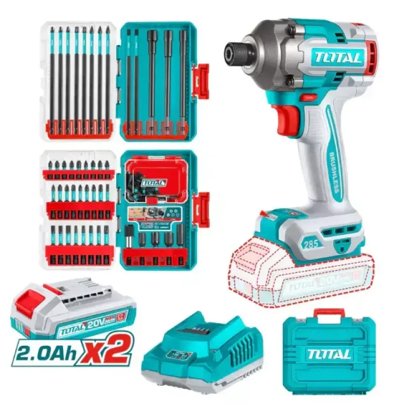 Kit Atornillador de Impacto 285Nm + 2 Sets de Accesorios INDUSTRIAL TOTAL TOSLI250784-4