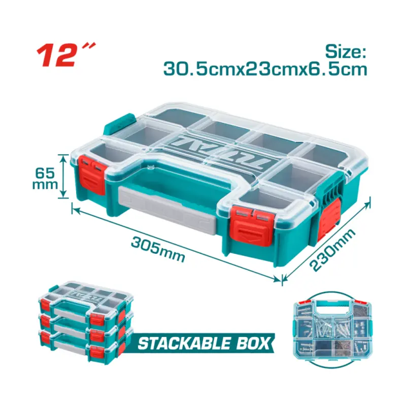 Estuche Organizador Apilable 12" TOTAL TPBX1121