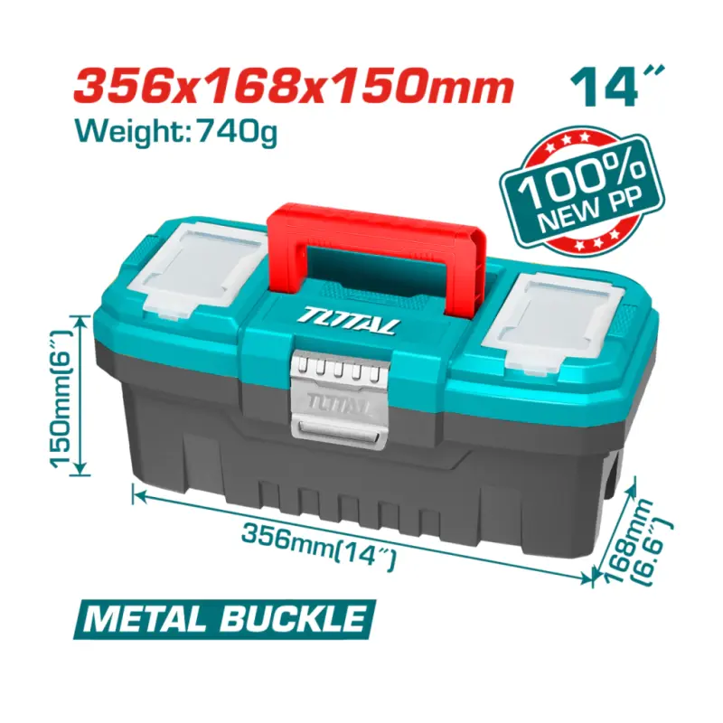 Caja Plastica para Herramientas 14" TOTAL TPBX0142
