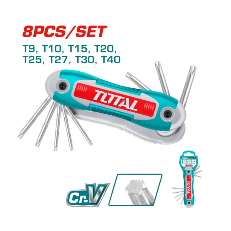 Juego Llaves Torx Milimetricas Industrial Total T9-t40 THT1061846