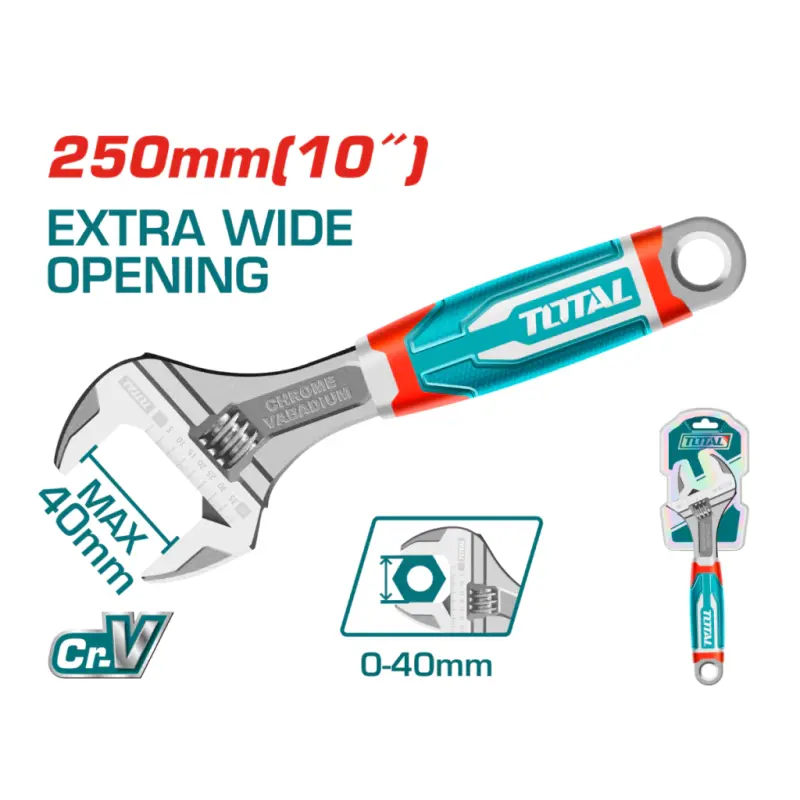Llave Ajustable 250mm Industrial TOTAL - THT101106