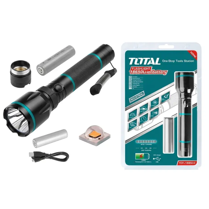 Linterna LED 450 Lumens INDUSTRIAL TOTAL TCFL1865051