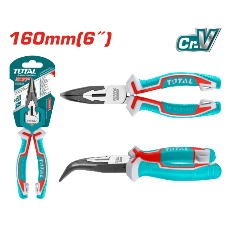Pinza Alicate Punta Curva 160mm Industrial Total THT24616