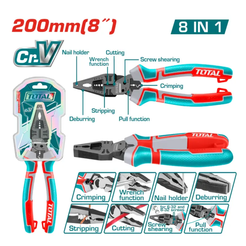 Pinza multifuncion para Trabajo Pesado 200mm total THTMF186