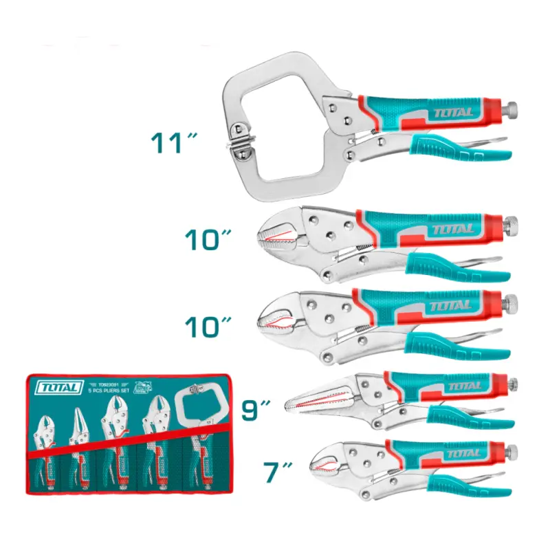 Kit de 5 Pinzas de Fuerza TOTAL TOS23091