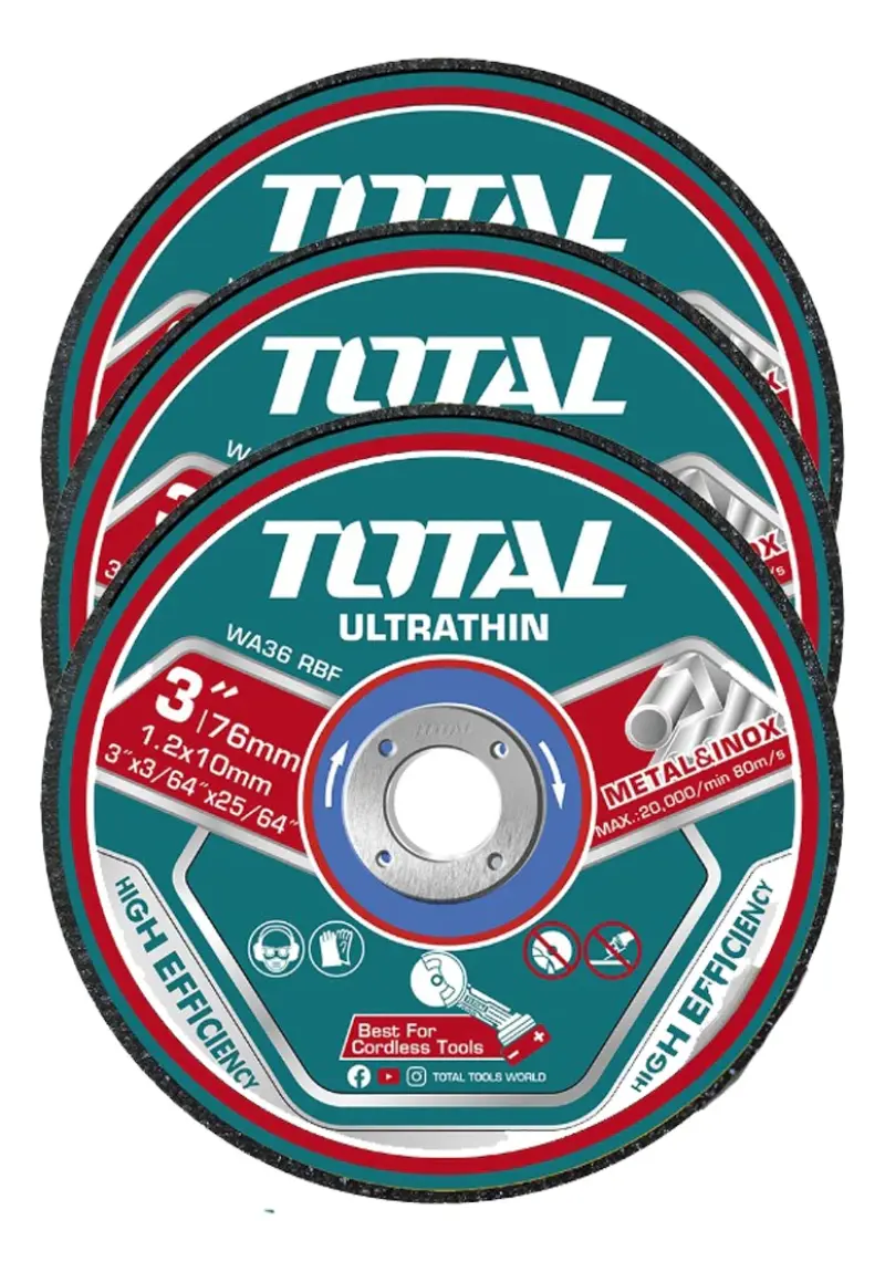 Set 5 Discos Mini Amoladora 76mm Corte Desbaste Metal Total TAC303768